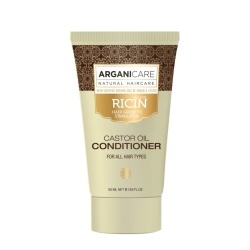 Balsam travel size pentru stimularea cresterii parului, cu ulei de ricin pentru toate tipurile de par, Arganicare, 50 ml