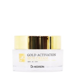 Dr. Hedison, Gold Activation, Aur 24K, Anti-îmbătrânire, Cremă bogată, Pentru față, 50 ml