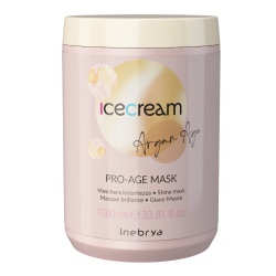 Inebrya, Ice Cream Pro-Age, Ulei de argan, Mască cremă pentru tratamentul părului, Strălucitor, 1000