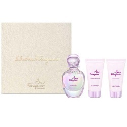 Set Salvatore Ferragamo: Amo Ferragamo Flowerful, Eau De Toilette, For Women, 50 ml + Amo Ferragamo Flowerful, Hydrating, Body Lotion, 50 ml + Amo Ferragamo Flowerful, Shower Gel, For All Skin Types, 50 ml