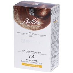 BioNike, Shine On, Vopsea permanentă de păr, 7.4 Copper Blonde, 145 ml