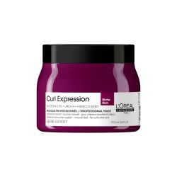 L'Oreal Professionnel, Serie Expert Curl Expression Rich, Glicerina 2,5% + Uree H + Semințe de hibiscus, Mască cremă pentru tratamentul părului, Hidratare intensă, 500 ml