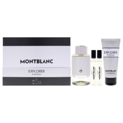 Set Montblanc: Explorer Platinum, Eau De Parfum, For Men, 100 ml + Explorer Platinum, Eau De Parfum, For Men, 2 pcs, 7.5 ml + Explorer Platinum, Cleansing, Shower Gel, For All Skin Types, 100 ml