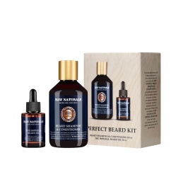 Set Raw Naturals: Beard Shampoo & Conditioner, 100% vegan, Beard Shampoo, Softness, 250 ml