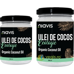 Ulei de Cocos Extra Virgin Ecologic/Bio 500ml + Ulei de Cocos Extra Virgin Ecologic/Bio 220ml Niavis