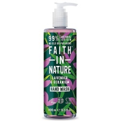 Faith In Nature, Lavender & Geranium, Cleansing & Nourishing, Gel de mâini, 400 ml