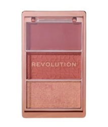 Makeup Revolution, Blush Icon, Mat, Paletă de fard de obraz și iluminator, Aura Points Rose, 11.5 g