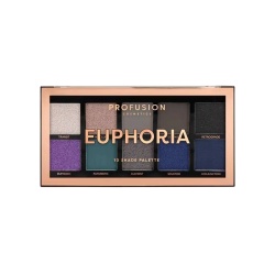 Profusion Cosmetics, Euphoria, Paletă de farduri de ochi, 10 nuanțe, 103 g