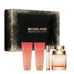 Set Michael Kors: Wonderlust, Eau De Parfum, For Women, 100 ml + Wonderlust, Eau De Parfum, For Women, 10 ml + Wonderlust, Moisturizing, Body Lotion, 100 ml + Wonderlust, Cleansing, Shower Gel, For All Skin Types, 100 ml