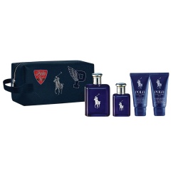 Set Ralph Lauren: Polo Blue, Eau De Toilette, For Men, 125 ml + Polo Blue, Eau De Toilette, For Men, 40 ml + Polo Blue, Shower Gel & Shampoo 2-In-1, 50 ml + Polo Blue, Moisturizing, After-Shave Balm, 50 ml