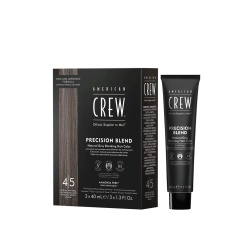 Set Trio, American Crew, Precision Blend, Vopsea de păr semi-permanentă, 4-5 Natural Grey, 3 buc, 40 ml
