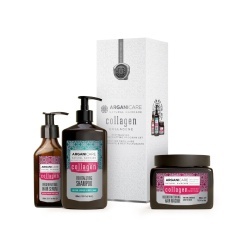 Set trio cu Colagen, pentru revitalizarea si restructurarea parului, Arganicare, 1000 ml