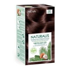 Vopsea de par vegana fara amoniac, Saten Castaniu 4.4, Naturalis, Neva, 150 ml