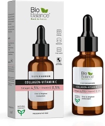 Bio Balance, Collagen-Vitamin C, Firming & Brightening, Zi & Noapte, Ser, Pentru față, 30 ml