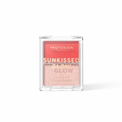 Paleta duo blush cremos & iluminator stralucitor Sunkissed Glow, nuanta Coral Heatwave, Profusion Cosmetics
