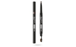 Pupa, Full, Fără parabeni, Definitor, Cu două capete, Creion pentru sprâncene cu cremă și perie 2-în-1, 004, Extra întunecat, 0.2 g