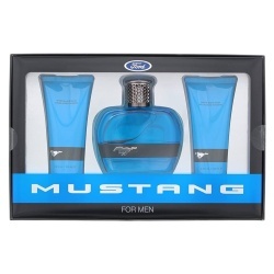 Set Ford: Mustang Blue, Eau De Toilette, For Men, 100 ml + Mustang Blue, Hydrating, After-Shave Balm, 100 ml + Mustang Blue, Hydrating, Body Wash, For Hair & Body, 100 ml