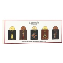 Set Lattafa: Art Of Arabia III, Eau De Parfum, For Women, 20 ml + Ajwaa, Eau De Parfum, For Women, 20 ml + Al Qiam Gold, Eau De Parfum, For Women, 20 ml + Masa, Eau De Parfum, For Women, 20 ml + Brioche Vanille, Eau De Parfum, For Women, 20 ml