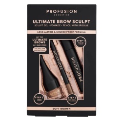 Set Profusion Cosmetics: Ultimate Brow Sculpt, Eyebrow Gel, Soft Brown, 1.8 g