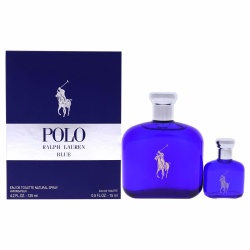 Set Ralph Lauren: Polo Blue, Eau De Toilette, For Men, 125 ml