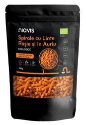 Spirale cu Linte Rosie si In Auriu Ecologice/BIO 250g