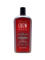 American Crew, 3-In-1, Chamomile & Pine, Șampon pentru păr, balsam & gel de duș 3-în-1, Hidratant