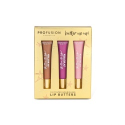 Profusion Cosmetics Butter me up! set 3 x balsam colorat si hranitor pentru buze Lip Butter, 24 ml