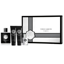 Set Vince Camuto: Virtu, Eau De Toilette, For Men, 100 ml + Virtu, Eau De Toilette, For Men, 15 ml + Virtu, Moisturizing, After-Shave Balm, 90 ml + Virtu, Shower Gel, Body, 90 ml