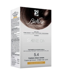 BioNike, Shine On, Vopsea permanentă de păr, 5.4 Copper Light Brown, 145 ml