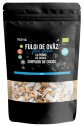 Fulgi de Ovaz Fini Fara Gluten cu Pudra de Cocos si Chipsuri de Cocos Ecologici/Bio 200g
