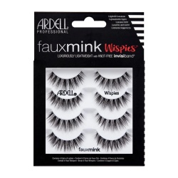 Set, Ardell, Faux Mink Wispies, False Eyelashes, Black, Black, 4 pcs