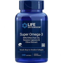 Supliment alimentar Super Omega-3 EPA/DHA with Sesame Lignans & Olive Extract, Life Extension, 240 capsule - Img 1