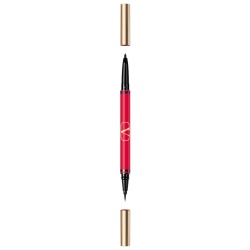 Valentino, Twin Liner, Cu două capete, Creion eyeliner gel, 02, Negru & Rosso, 8 g