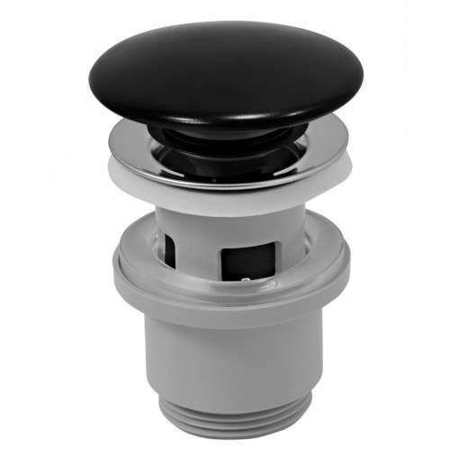 Ventil Lavoar Ferro Ceramic Negru Click-Clack cu Preaplin