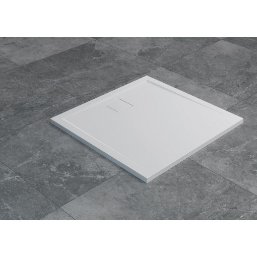 Cadita de dus patrata SanSwiss Livada W20Q din marmura sintetica, 800 mm