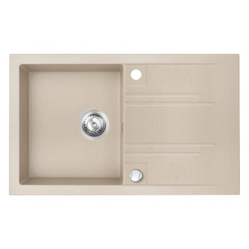 Chiuveta cu o cuva si picurator Mezzo Ferro 78x48 cm, nisip