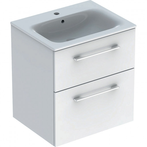 Set mobilier suspendat cu lavoar Geberit Selnova 60 cm, alb