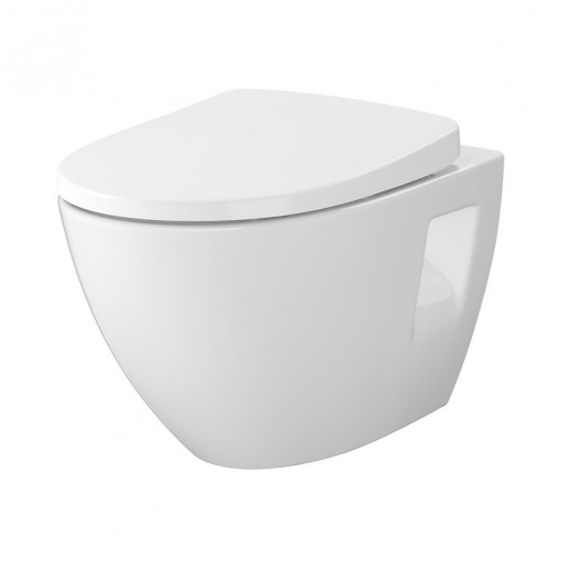 Set wc suspendat Cersanit Moduo Plus Oval CleanOn cu capac Soft-close si demontare rapida