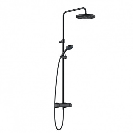 Set dus Kludi Logo, dual shower cu baterie termostatata, negru