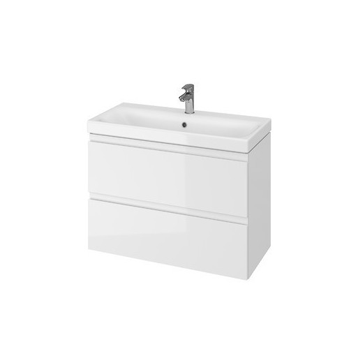 Set mobilier cu lavoar Cersanit Moduo Slim, 80 cm alb