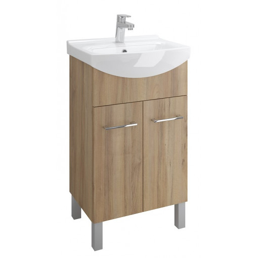 Set mobilier Olivia cu lavoar Cersania Cersanit 50 cm, nuc