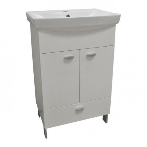 Set mobilier Toscana cu lavoar 55 cm Carina Cersanit, Alb