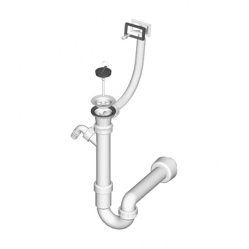 Sifon Liv Pentru Chiuveta de Bucatarie cu Conector si Preaplin Orizontal