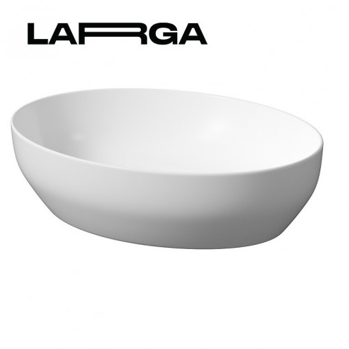 Lavoar oval cu montaj pe blat Cersanit Larga 50x38 cm, alb mat