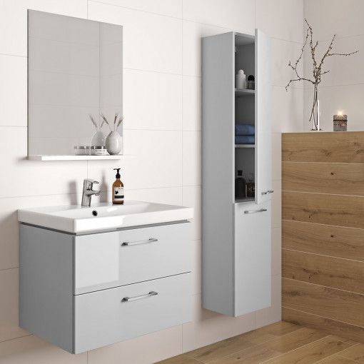 Dulap coloana suspendat Cersanit Lara 150 cm gri