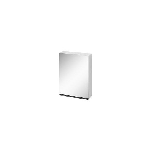 Dulap cu oglinda Cersanit Virgo alb cu manere negre, 60x80 cm