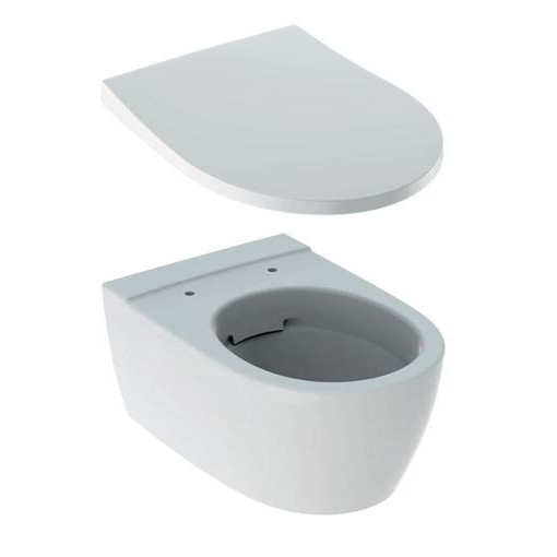 Vas wc suspendat Geberit iCon Rimfree cu capac soft close/inchidere lenta, oval