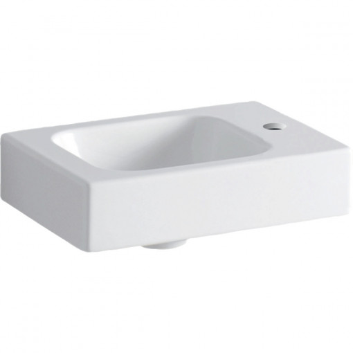 Lavoar Geberit iCon cu orificiu pentru baterie pe dreapta, 38 cm