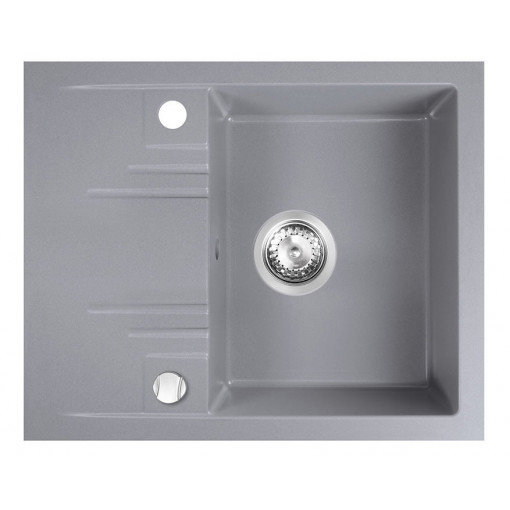 Chiuveta cu o cuva si picurator Mezzo Ferro 58x48 cm, gri