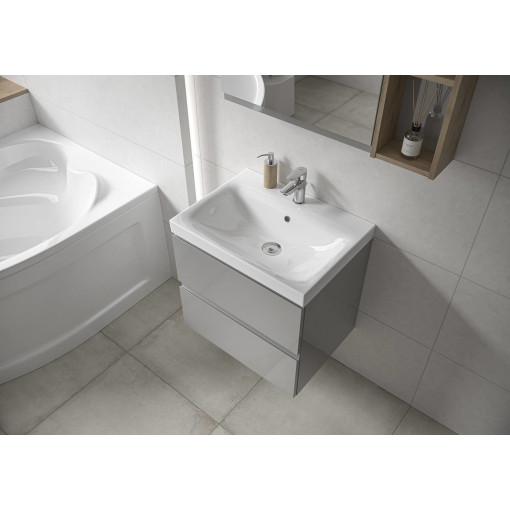 Set mobilier cu lavoar Cersanit Moduo, 60 cm gri DSM